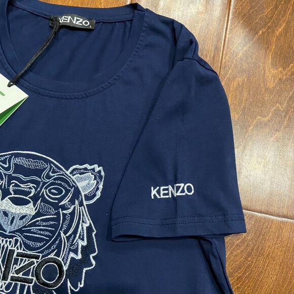 Kenzo Paris Basic Fit Embroidered Tiger Head Navy Blue T-Shirt Men's NWT L - Picture 4 of 9